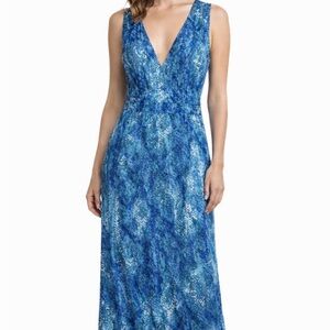 Tart Deep Blue Patterned Maxi Dress
